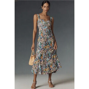 Anthropologie Multicolor Floral Midi Dress